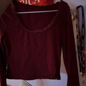 red long sleeve shirt